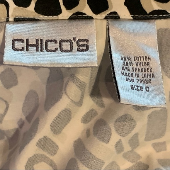 Chico's Shirt Jacket in Abstract Animal Print sz S / 4 Chico's Sz 0 - Picture 11 of 13
